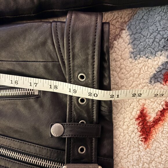 Rag & Bone Mackenzie Leather Biker Jacket Shearling Collar - Picture 4 of 13